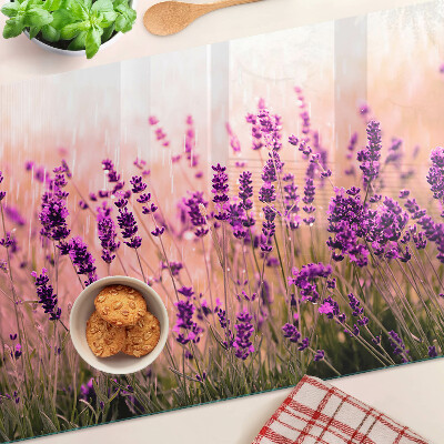 Planche à découper en verre Champ de lavande au soleil