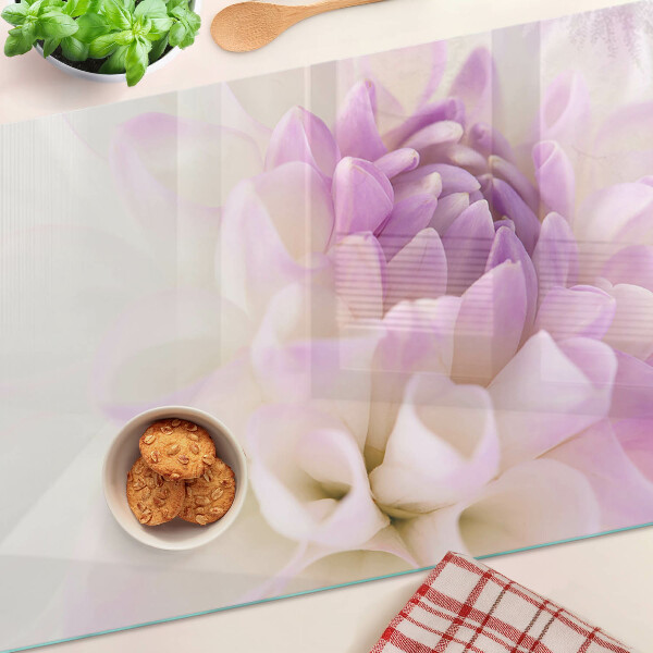Planche à découper verre Une composition florale dans les tons violets