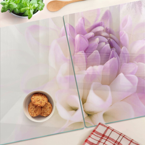 Planche à découper verre Une composition florale dans les tons violets