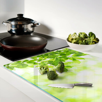 Planche à découper en verre Feuilles vertes à la lumière