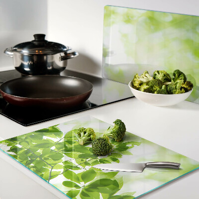Planche à découper en verre Feuilles vertes à la lumière
