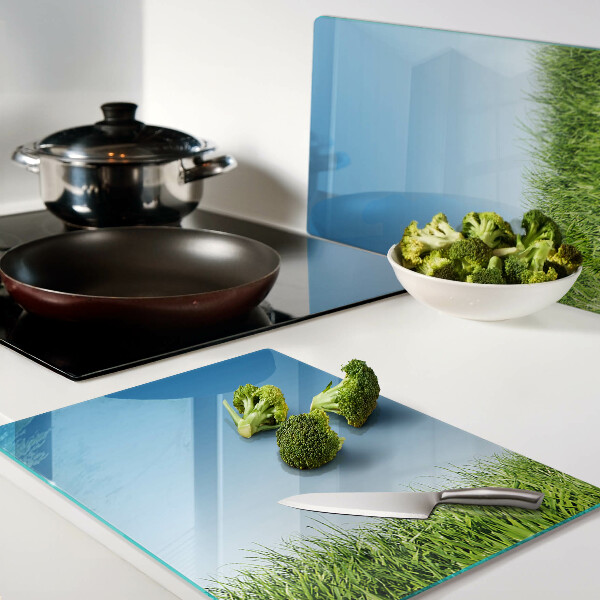 Planche à découper en verre Prairie verte sous un ciel bleu
