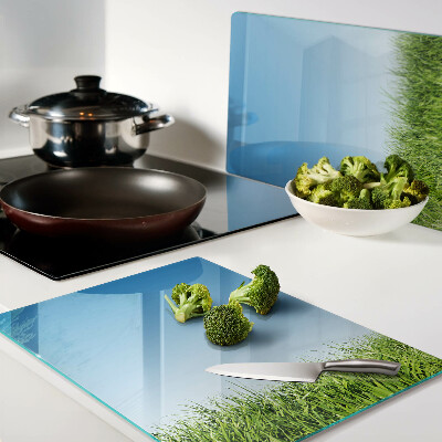 Planche à découper en verre Prairie verte sous un ciel bleu
