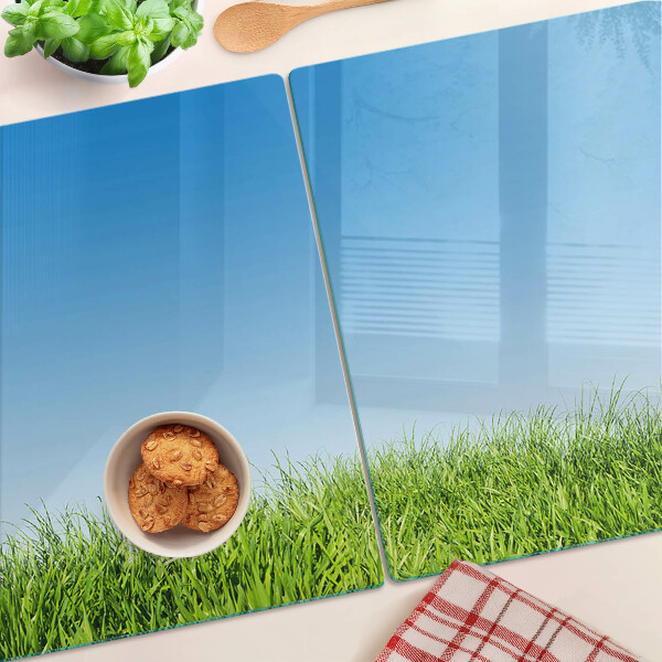 Planche à découper en verre Prairie verte sous un ciel bleu