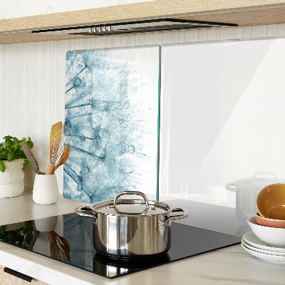 Planche à découper en verre Pissenlits avec des gouttes d'eau