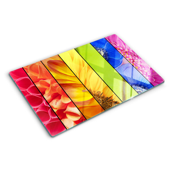 Planche à découper verre Motifs floraux aux couleurs intenses
