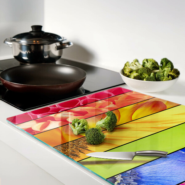 Planche à découper verre Motifs floraux aux couleurs intenses
