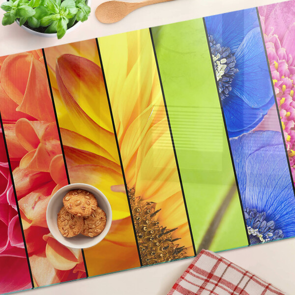Planche à découper verre Motifs floraux aux couleurs intenses