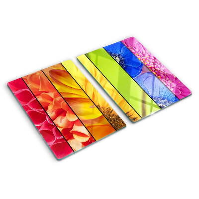 Planche à découper verre Motifs floraux aux couleurs intenses