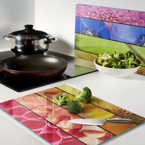 Planche à découper verre Motifs floraux aux couleurs intenses