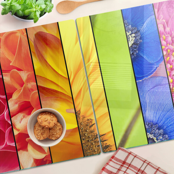Planche à découper verre Motifs floraux aux couleurs intenses