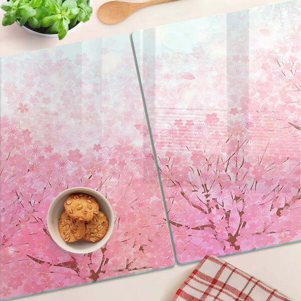 Planche à découper en verre Motifs floraux Sakura