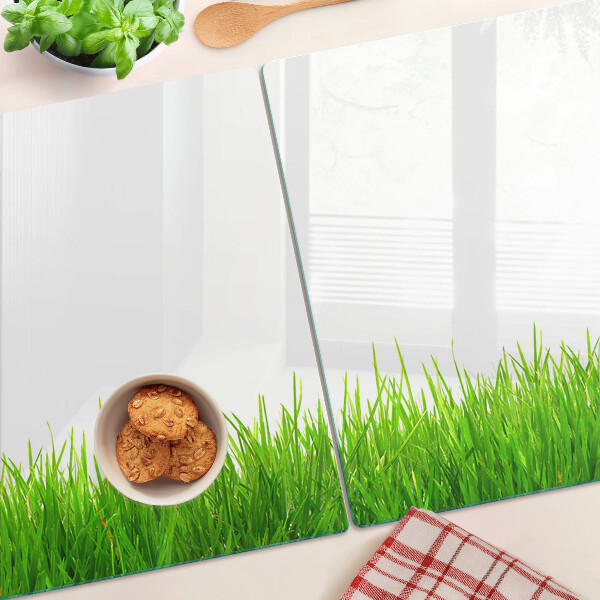 Planche à découper en verre herbe verte