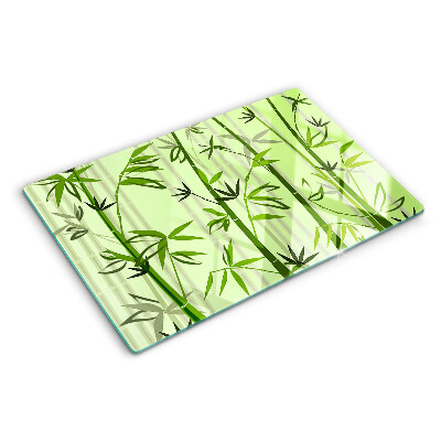 Planche à découper en verre Bambou sur fond vert