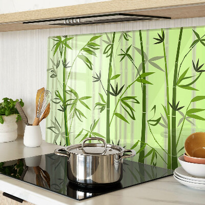 Planche à découper en verre Bambou sur fond vert