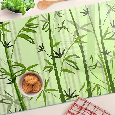 Planche à découper en verre Bambou sur fond vert