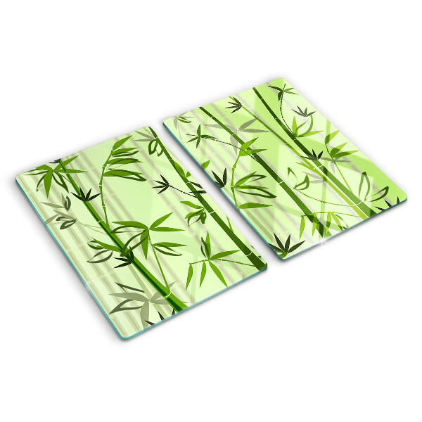 Planche à découper en verre Bambou sur fond vert