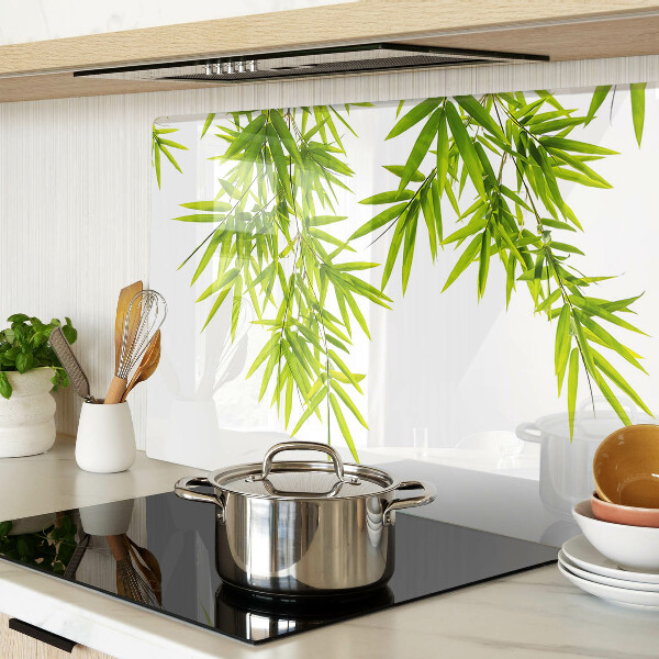 Planche à découper verre Feuilles de bambou sur fond de fenêtre