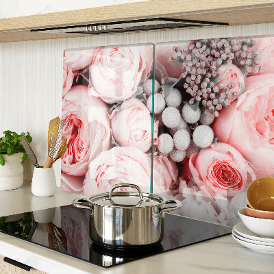 Planche à découper verre Roses dans les tons de rose