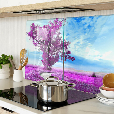 Planche à découper en verre Un arbre violet contre le ciel
