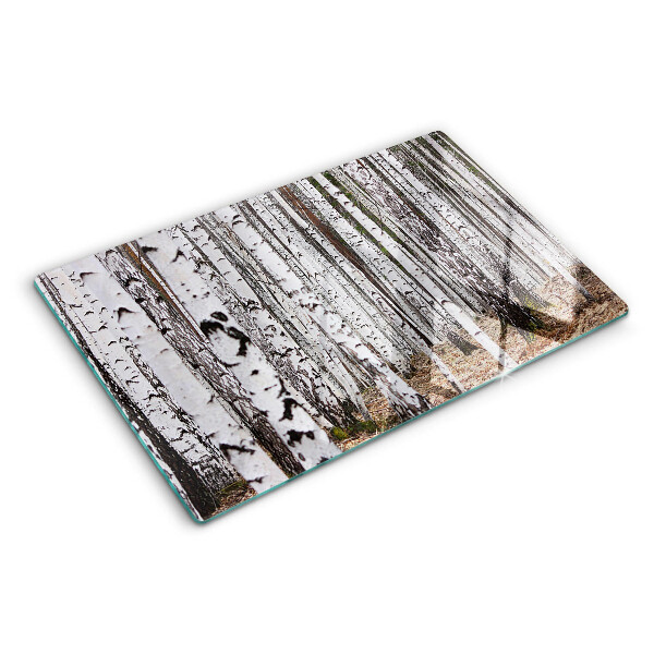 Planche à découper verre Troncs blancs de bouleaux