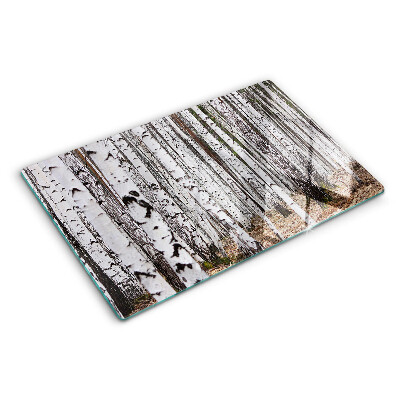 Planche à découper verre Troncs blancs de bouleaux