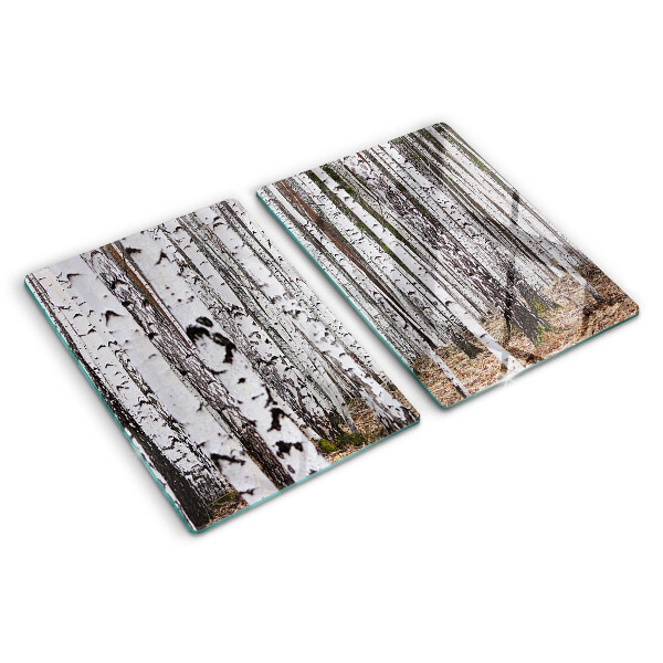 Planche à découper verre Troncs blancs de bouleaux