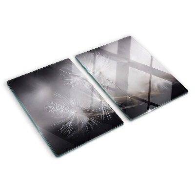 Planche à découper en verre Pissenlits duveteux sur fond de fenêtre