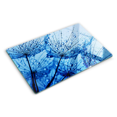 Planche à découper en verre Fleurs avec des gouttes d'eau