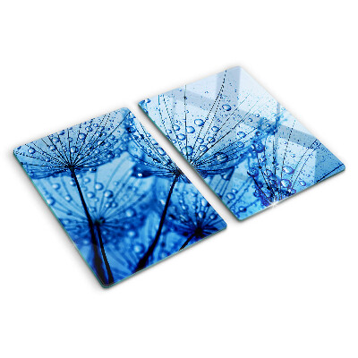 Planche à découper en verre Fleurs avec des gouttes d'eau