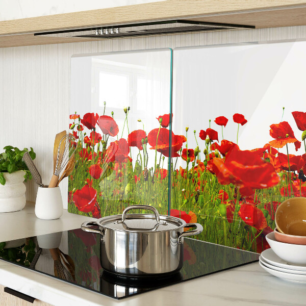 Planche à découper verre Coquelicots dans le pré