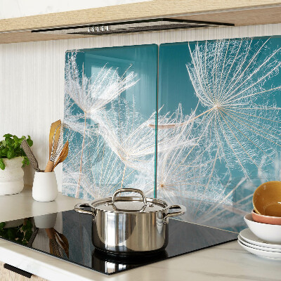 Planche à découper en verre Pissenlits sur fond bleu