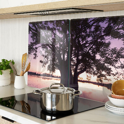 Planche à découper verre Arbre au coucher du soleil