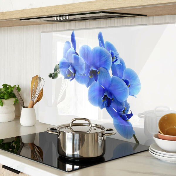 Planche à découper verre Orchidées bleues