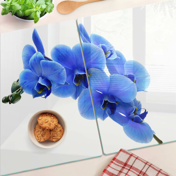 Planche à découper verre Orchidées bleues