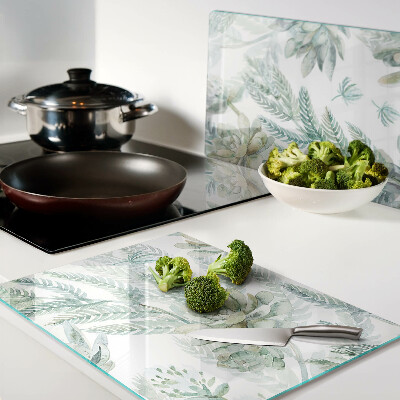 Planche à découper en verre Plantes et feuilles succulentes