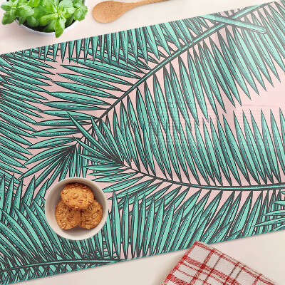 Planche à découper verre Feuilles de palmier sur fond rose