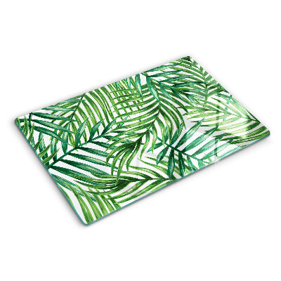 Planche à découper en verre Feuilles de palmier dans des tons de vert