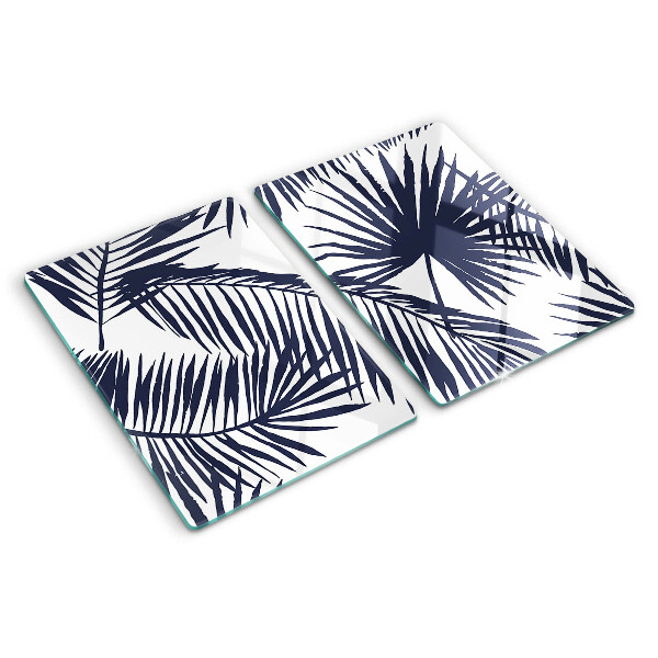 Planche à découper en verre Feuilles de palmier sur fond blanc