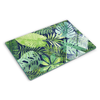 Planche à découper verre végétation tropicale