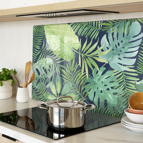 Planche à découper verre végétation tropicale