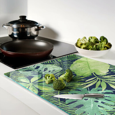 Planche à découper verre végétation tropicale