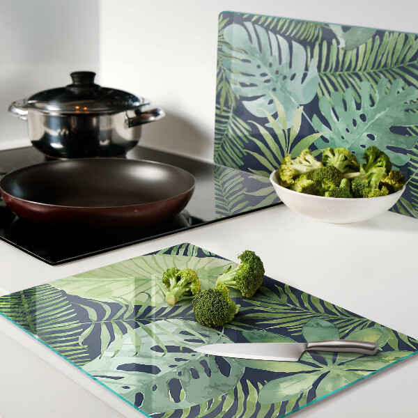 Planche à découper verre végétation tropicale