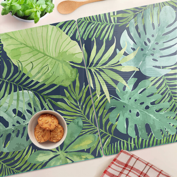 Planche à découper verre végétation tropicale
