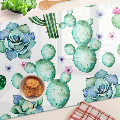 Planche à découper verre Cactus et plantes succulentes