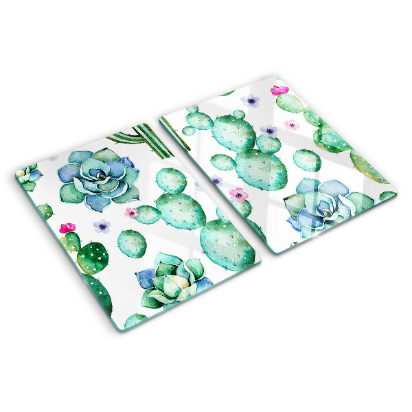 Planche à découper verre Cactus et plantes succulentes