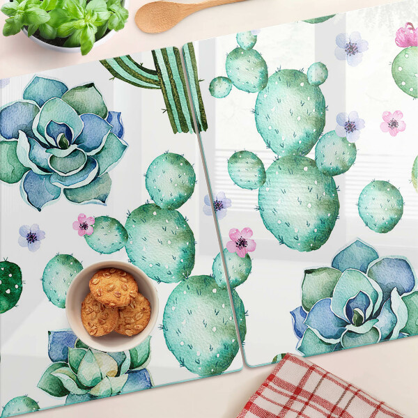 Planche à découper verre Cactus et plantes succulentes
