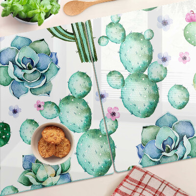 Planche à découper verre Cactus et plantes succulentes