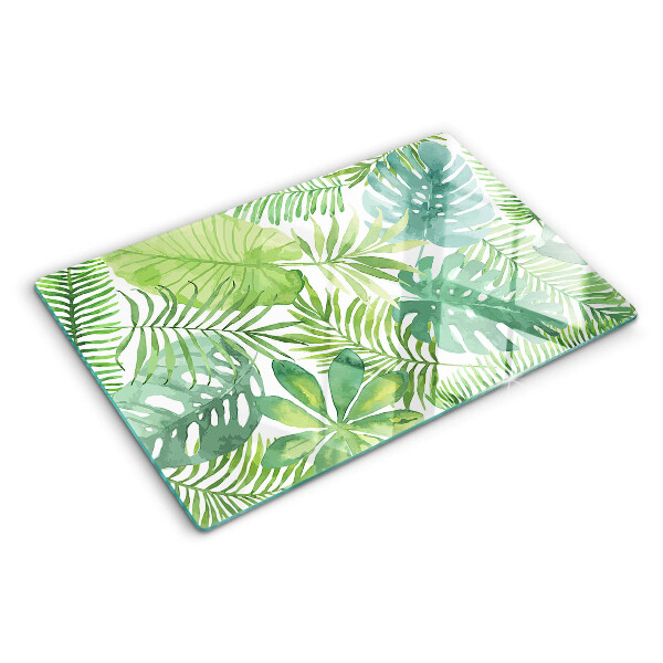 Planche à découper en verre Motif végétal avec des feuilles