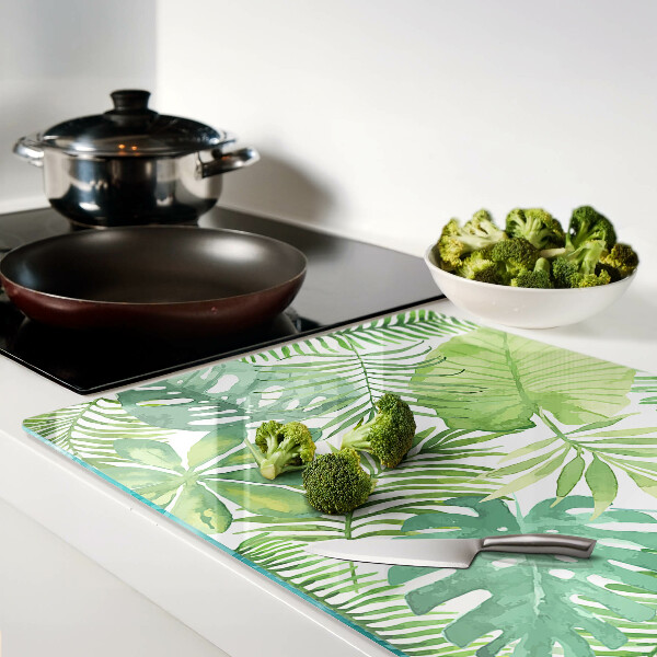 Planche à découper en verre Motif végétal avec des feuilles